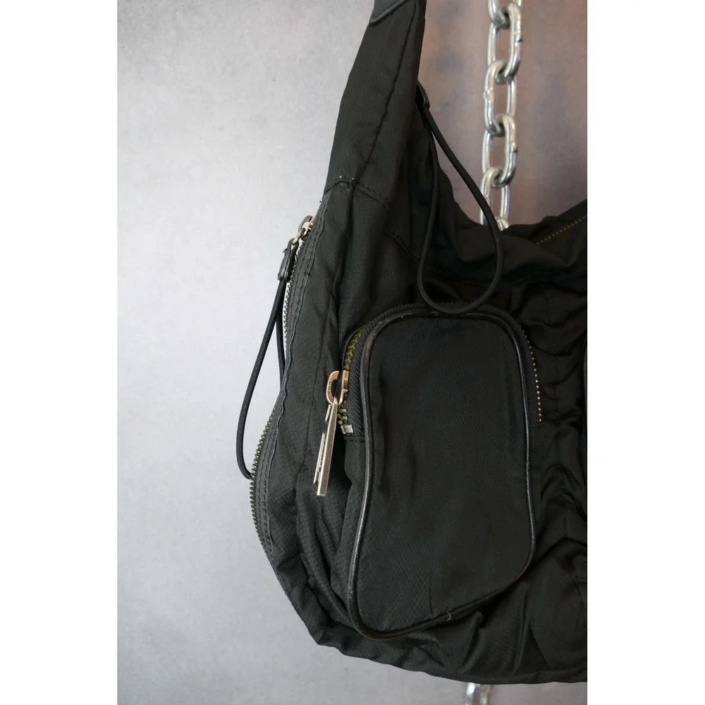 LAMB Gwen Stefani Black Nylon Hobo‎ Bag with Braided Handle